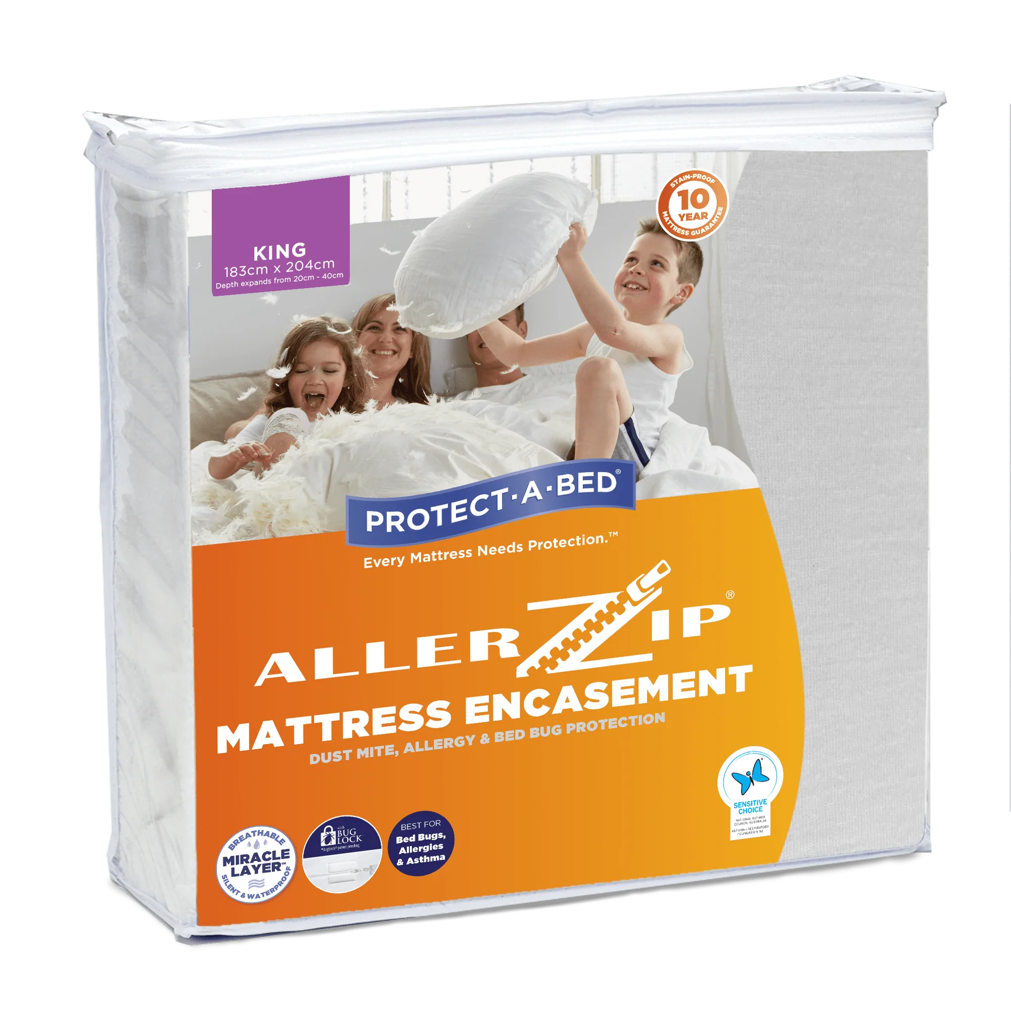 Protect A Bed King Allerzip Smooth Fully Encased Mattress Protector SNUF0026KNG0__EA