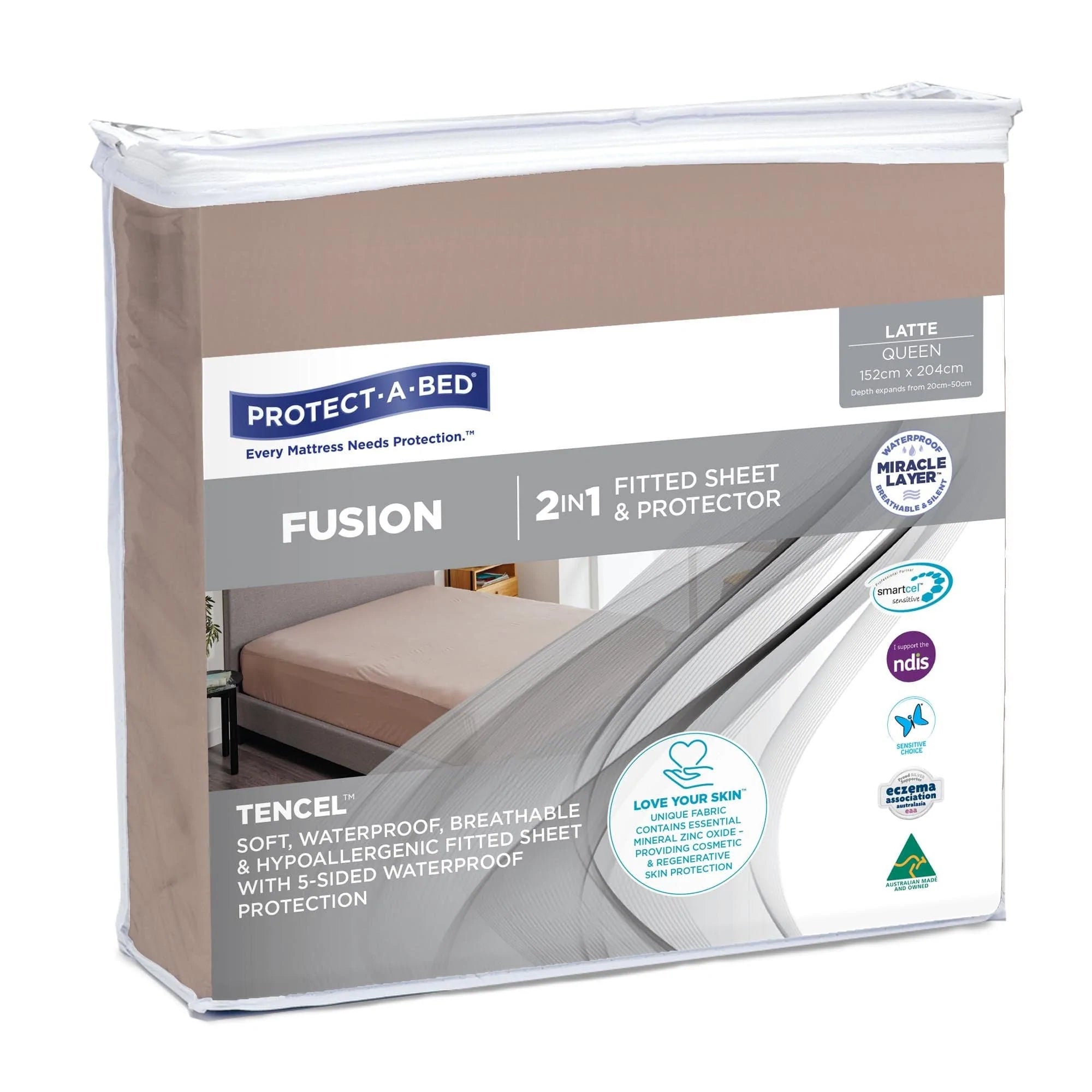 Protect A Bed Queen / Latte Fusion Fitted Sheet SNUF0095QUE0__EA