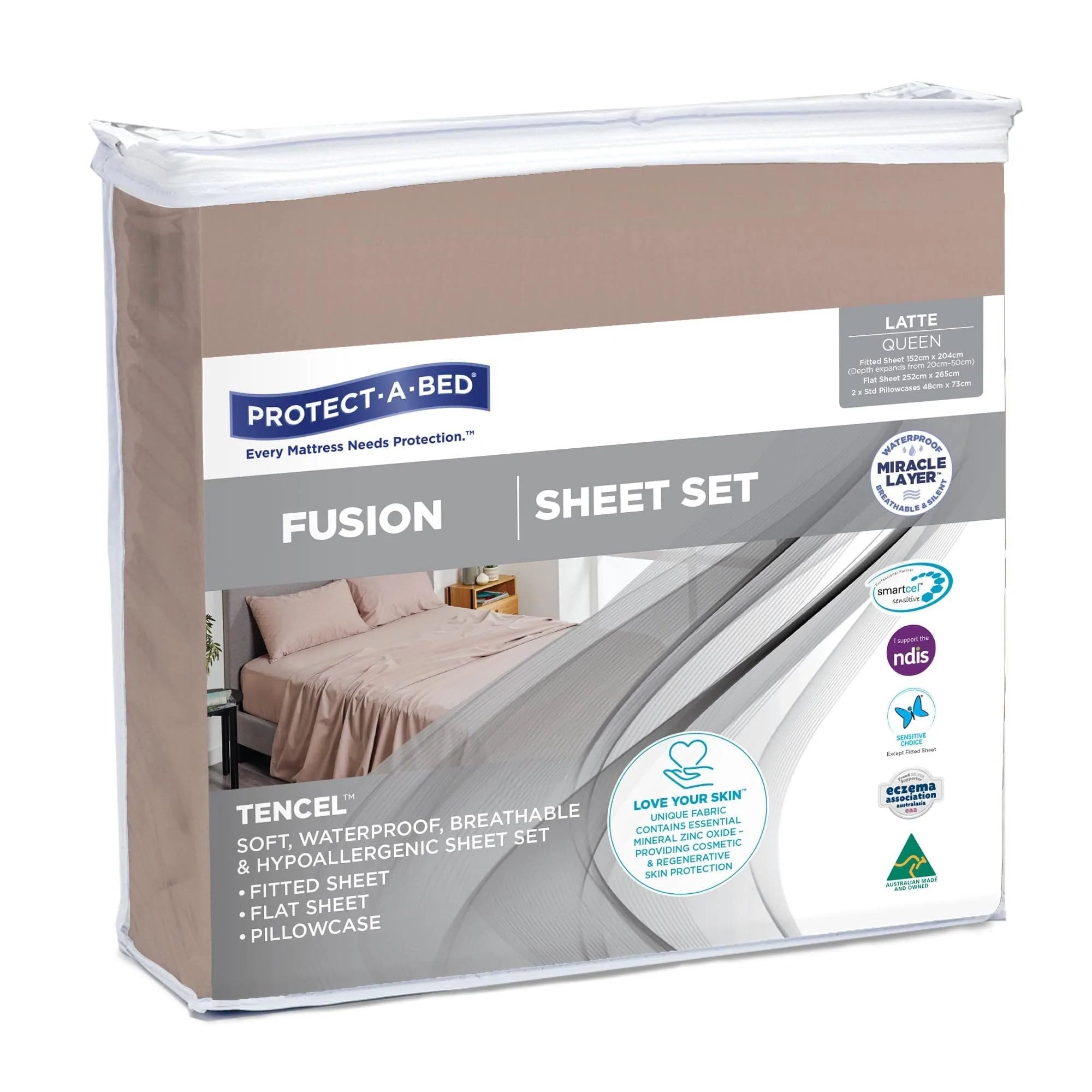 Protect A Bed Queen / Latte Fusion Sheet Set SNUF0107QUEK__EA