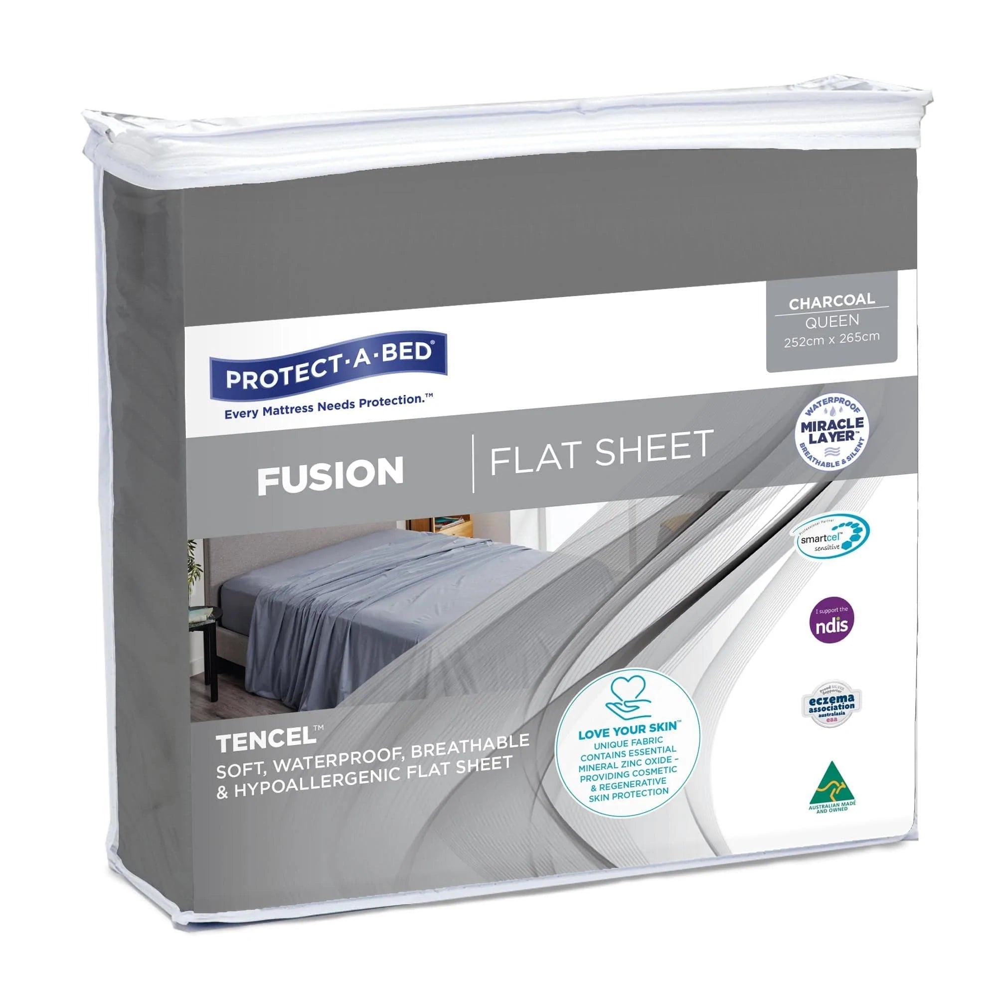 Protect A Bed King / Charcoal Fusion Waterproof Flat Sheet SNUF0097KNG0__EA