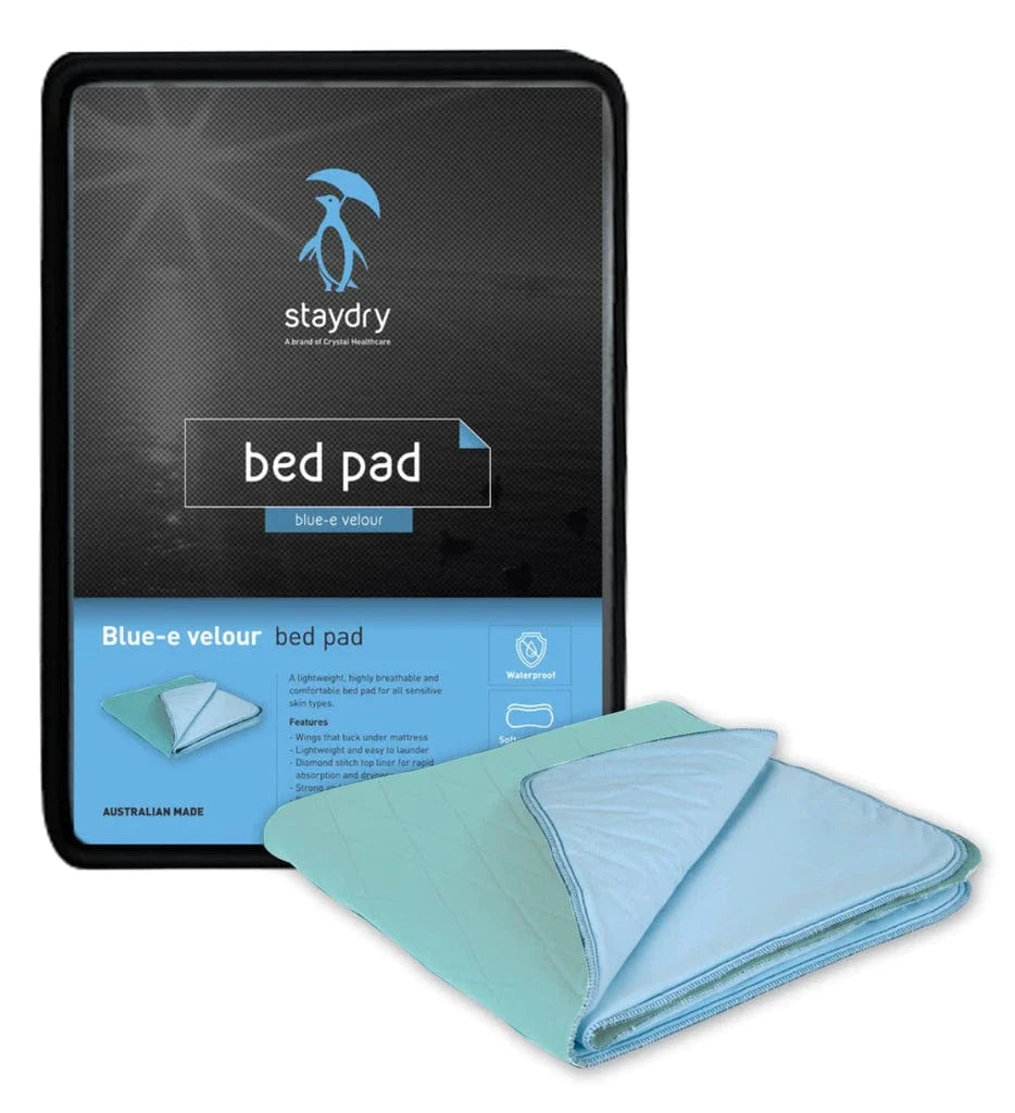 Staydry Single Blue-E Bedpad With Wings Aqua CRYSTAYBPAQWWSB__EA